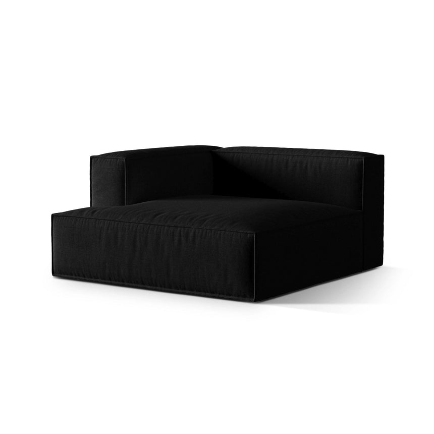 Nuria Modulares Sofa Sitzelement, Linke Seite, aus Samt in Schwarz (Paris Black), 147x147 cm von Micadoni – Bild 3