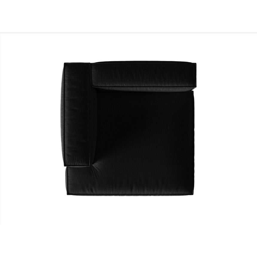 Nuria Modulares Sofa Sitzelement, Linke Seite, aus Samt in Schwarz (Paris Black), 147x147 cm von Micadoni – Bild 5