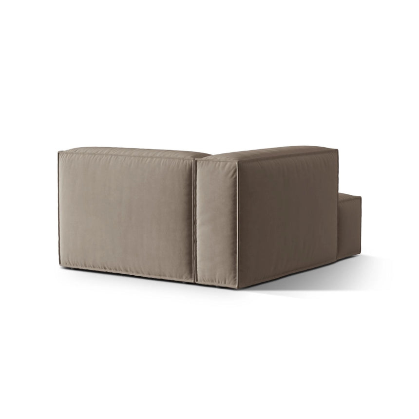 Nuria Modulares Sofa Sitzelement, Linke Seite, aus Samt in Warmes Grau (Paris Khaki), 147x127 cm von Micadoni – Bild 4