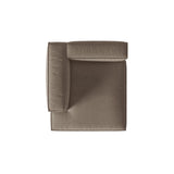 Nuria Modulares Sofa Sitzelement, Linke Seite, aus Samt in Warmes Grau (Paris Khaki), 147x127 cm von Micadoni – Bild 5