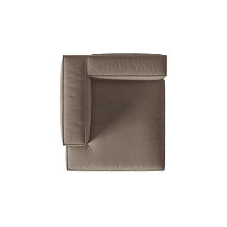 Nuria Modulares Sofa Sitzelement, Linke Seite, aus Samt in Warmes Grau (Paris Khaki), 147x127 cm von Micadoni – Bild 5