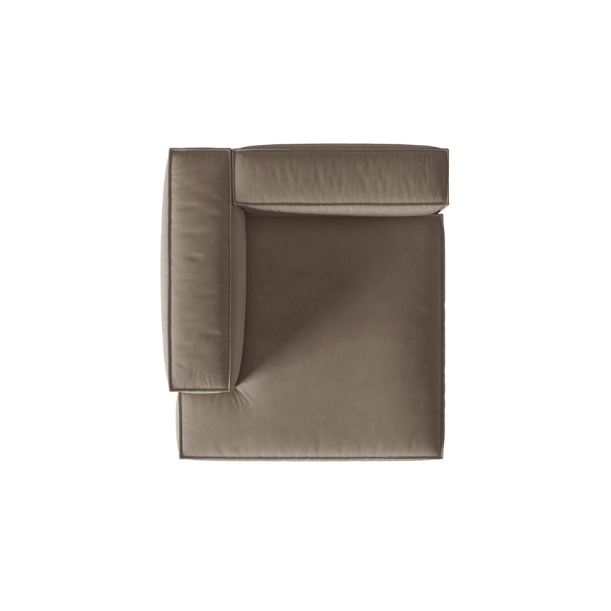 Nuria Modulares Sofa Sitzelement, Linke Seite, aus Samt in Warmes Grau (Paris Khaki), 147x127 cm von Micadoni – Bild 5