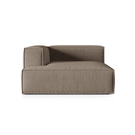 Nuria Modulares Sofa Sitzelement, Linke Seite, aus Samt in Warmes Grau (Paris Khaki), 147x147 cm von Micadoni – Bild 1