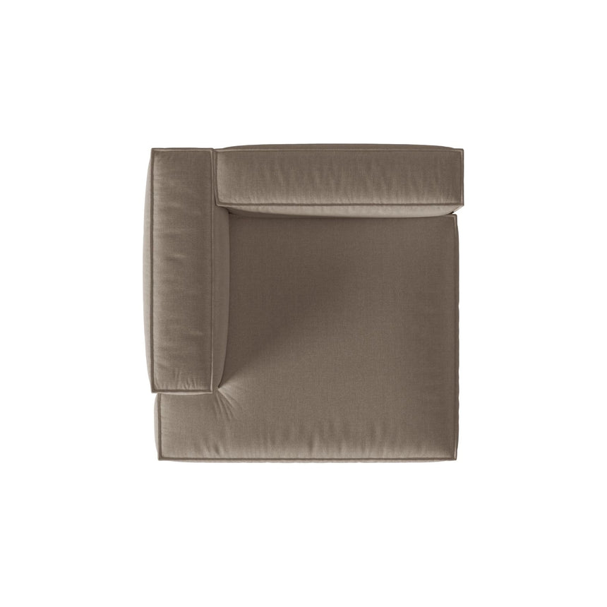 Nuria Modulares Sofa Sitzelement, Linke Seite, aus Samt in Warmes Grau (Paris Khaki), 147x147 cm von Micadoni – Bild 5