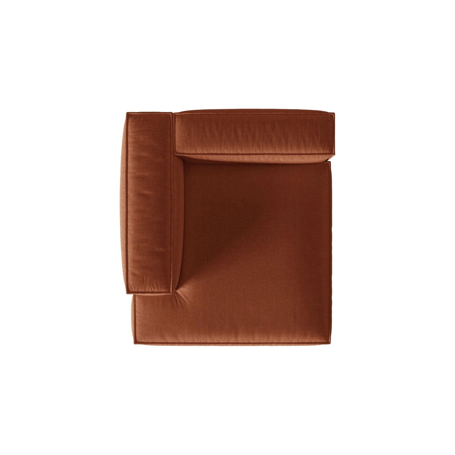 Nuria Modulares Sofa Sitzelement, Linke Seite, aus Strukturierter Stoff in Brick (Liberty 9), 147x127 cm von Micadoni – Bild 5