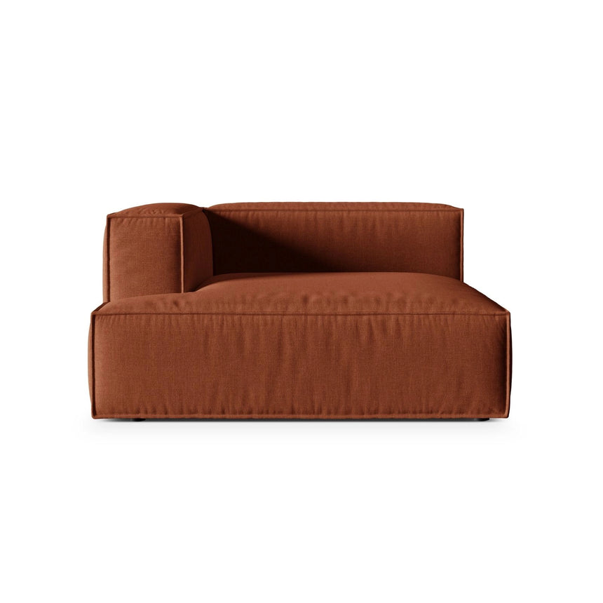 Nuria Modulares Sofa Sitzelement, Linke Seite, aus Strukturierter Stoff in Brick (Liberty 9), 147x147 cm von Micadoni – Bild 1