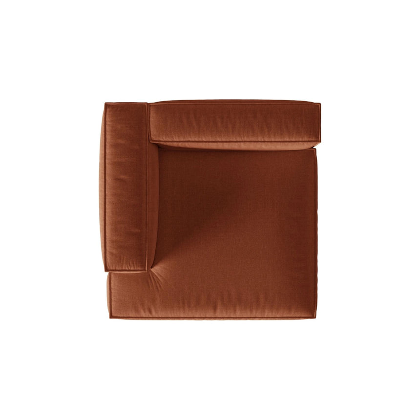 Nuria Modulares Sofa Sitzelement, Linke Seite, aus Strukturierter Stoff in Brick (Liberty 9), 147x147 cm von Micadoni – Bild 5