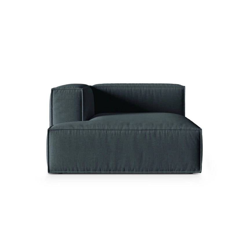 Nuria Modulares Sofa Sitzelement, Linke Seite, aus Strukturierter Stoff in Deep Petrol (Liberty 13), 147x127 cm von Micadoni – Bild 1