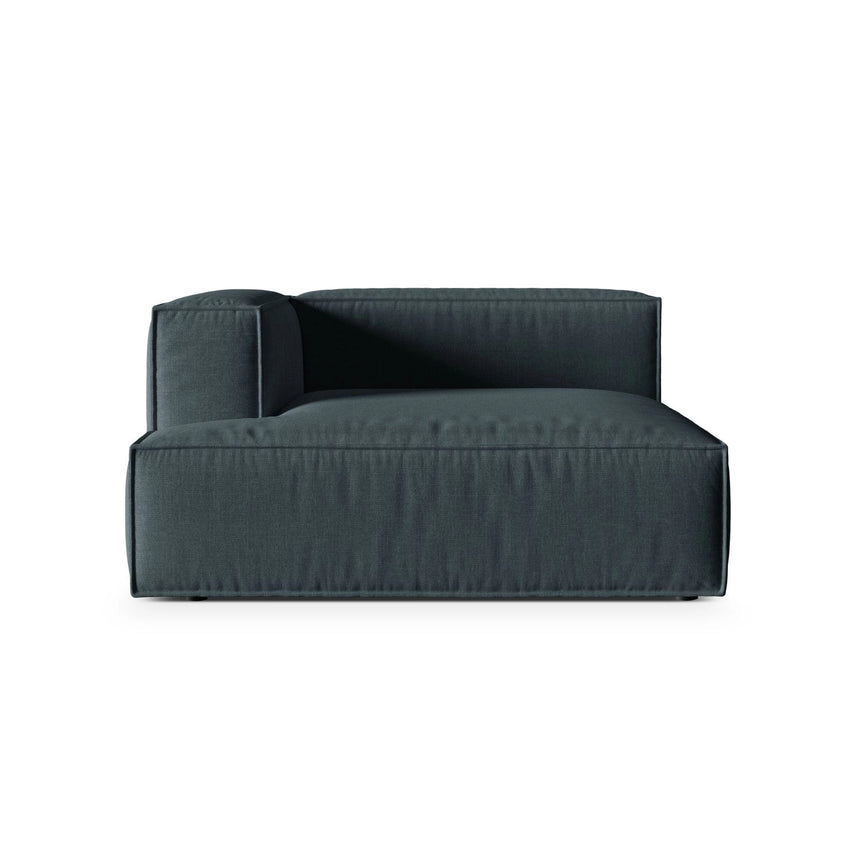 Nuria Modulares Sofa Sitzelement, Linke Seite, aus Strukturierter Stoff in Deep Petrol (Liberty 13), 147x147 cm von Micadoni – Bild 1