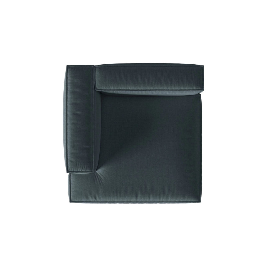 Nuria Modulares Sofa Sitzelement, Linke Seite, aus Strukturierter Stoff in Deep Petrol (Liberty 13), 147x147 cm von Micadoni – Bild 5