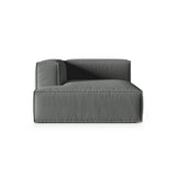 Nuria Modulares Sofa Sitzelement, Linke Seite, aus Strukturierter Stoff in Grau (Liberty 20), 147x127 cm von Micadoni – Bild 1