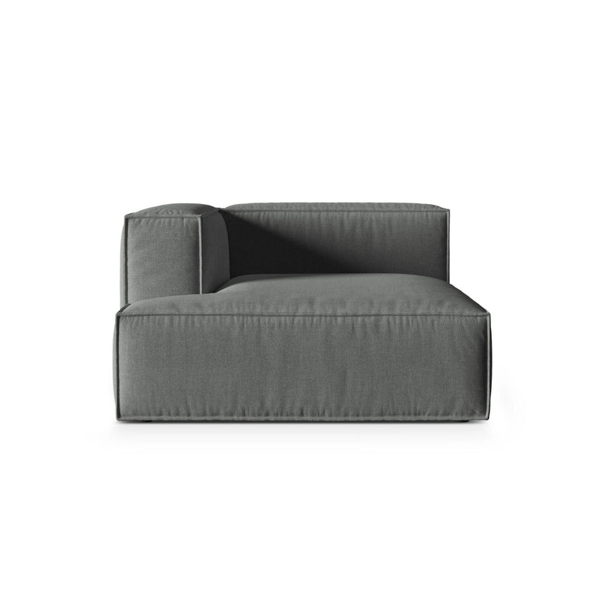 Nuria Modulares Sofa Sitzelement, Linke Seite, aus Strukturierter Stoff in Grau (Liberty 20), 147x127 cm von Micadoni – Bild 1