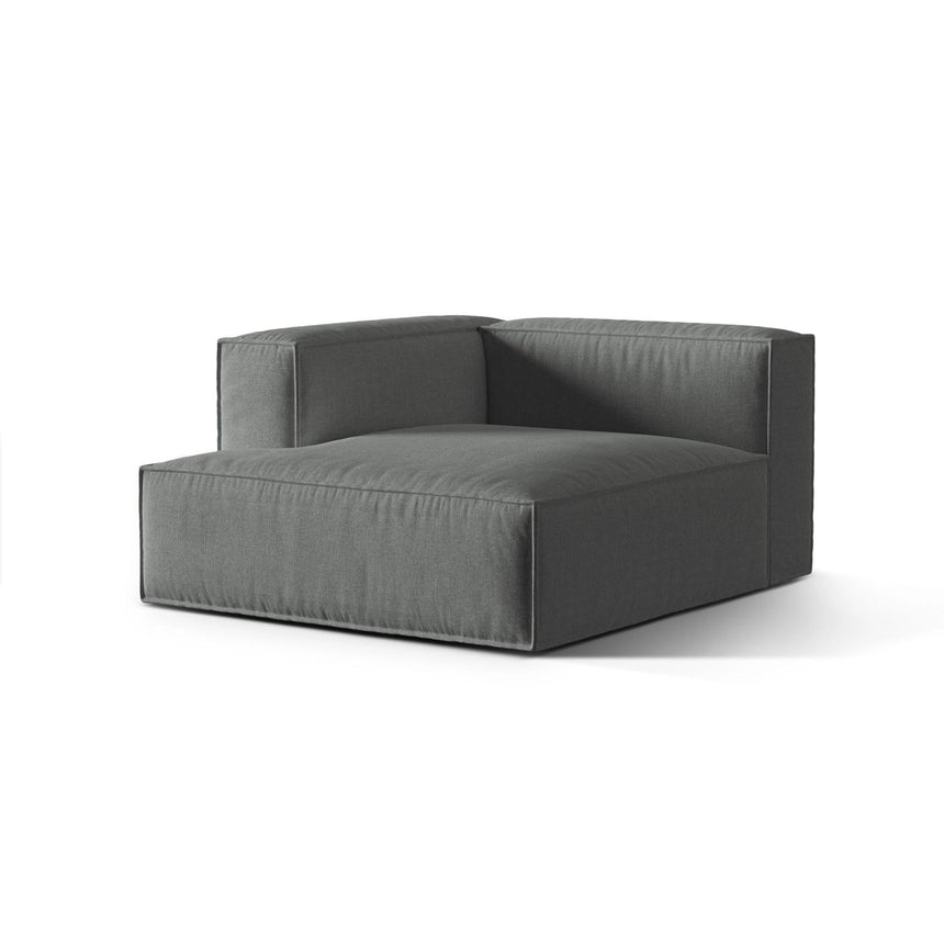 Nuria Modulares Sofa Sitzelement, Linke Seite, aus Strukturierter Stoff in Grau (Liberty 20), 147x127 cm von Micadoni – Bild 3