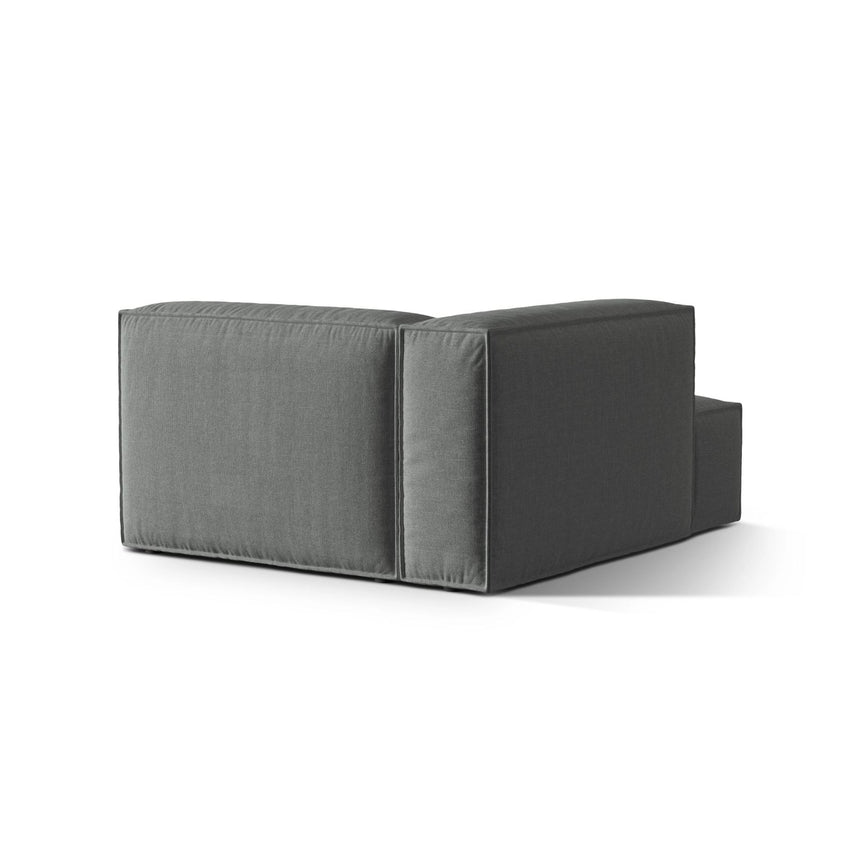 Nuria Modulares Sofa Sitzelement, Linke Seite, aus Strukturierter Stoff in Grau (Liberty 20), 147x127 cm von Micadoni – Bild 4