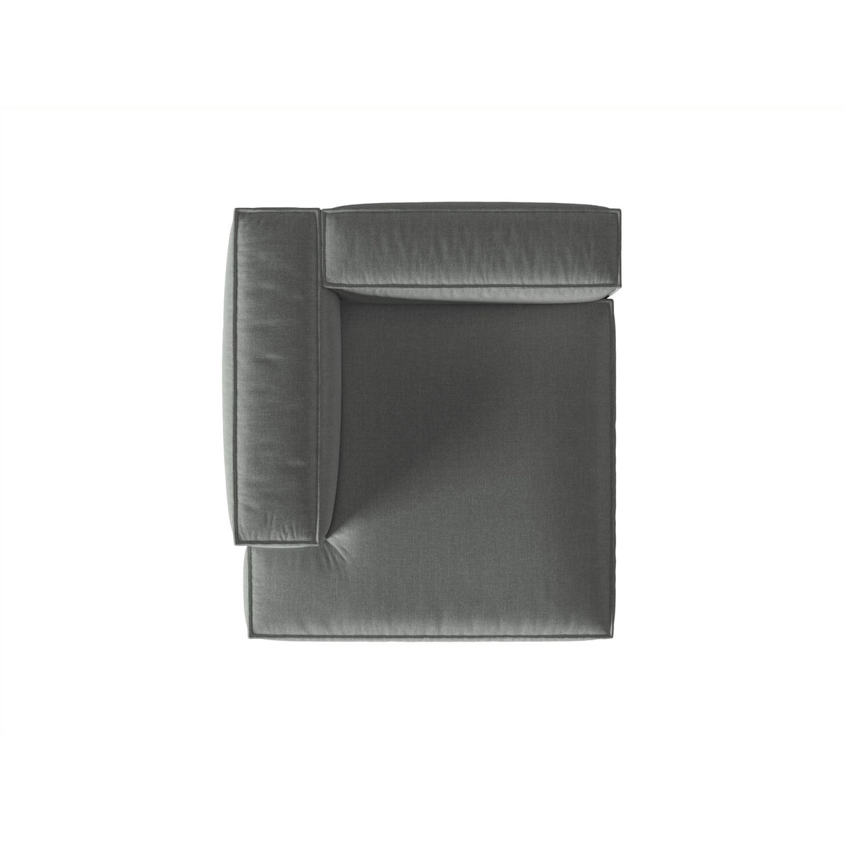 Nuria Modulares Sofa Sitzelement, Linke Seite, aus Strukturierter Stoff in Grau (Liberty 20), 147x127 cm von Micadoni – Bild 5