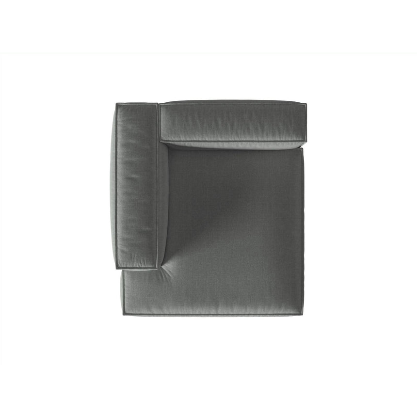 Nuria Modulares Sofa Sitzelement, Linke Seite, aus Strukturierter Stoff in Grau (Liberty 20), 147x127 cm von Micadoni – Bild 5
