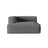 Nuria Modulares Sofa Sitzelement, Linke Seite, aus Strukturierter Stoff in Grau (Liberty 20), 147x147 cm von Micadoni – Bild 1