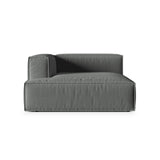 Nuria Modulares Sofa Sitzelement, Linke Seite, aus Strukturierter Stoff in Grau (Liberty 20), 147x147 cm von Micadoni – Bild 1