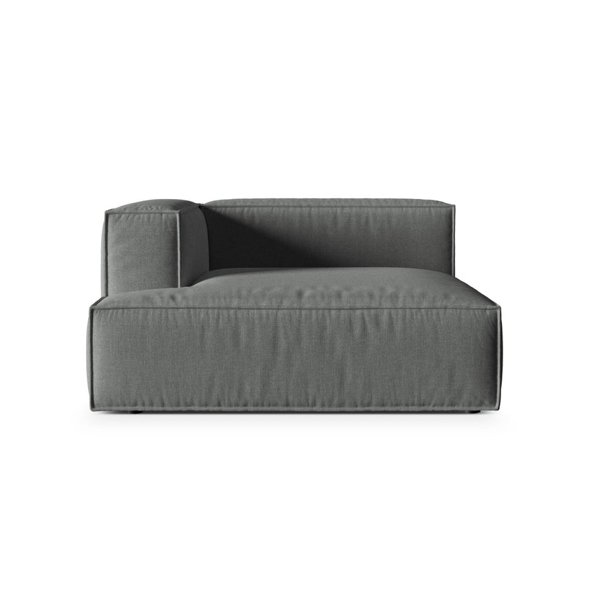 Nuria Modulares Sofa Sitzelement, Linke Seite, aus Strukturierter Stoff in Grau (Liberty 20), 147x147 cm von Micadoni – Bild 1