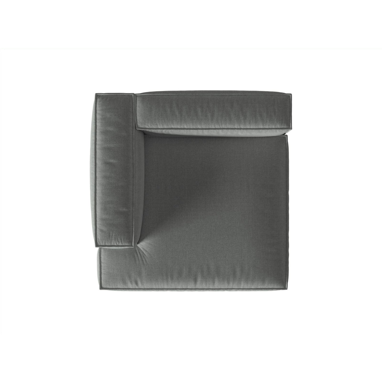 Nuria Modulares Sofa Sitzelement, Linke Seite, aus Strukturierter Stoff in Grau (Liberty 20), 147x147 cm von Micadoni – Bild 5