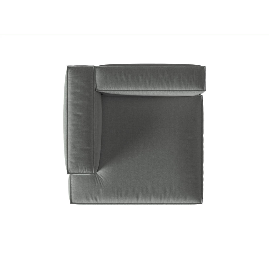 Nuria Modulares Sofa Sitzelement, Linke Seite, aus Strukturierter Stoff in Grau (Liberty 20), 147x147 cm von Micadoni – Bild 5
