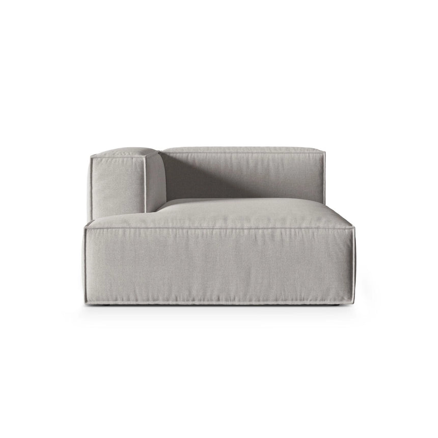 Nuria Modulares Sofa Sitzelement, Linke Seite, aus Strukturierter Stoff in Hellgrau (Liberty 18), 147x127 cm von Micadoni – Bild 1