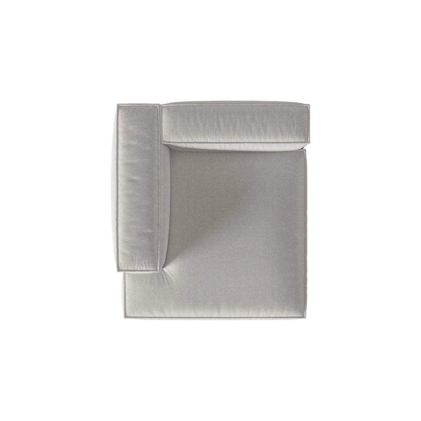 Nuria Modulares Sofa Sitzelement, Linke Seite, aus Strukturierter Stoff in Hellgrau (Liberty 18), 147x127 cm von Micadoni – Bild 5