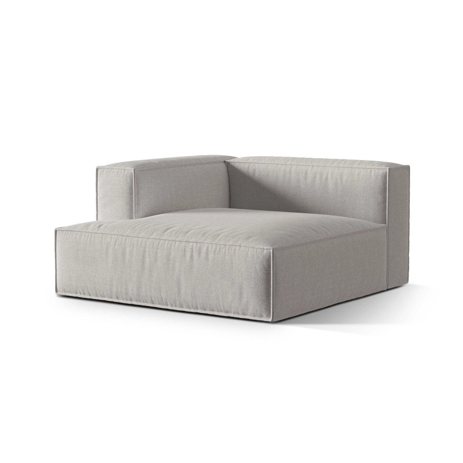 Nuria Modulares Sofa Sitzelement, Linke Seite, aus Strukturierter Stoff in Hellgrau (Liberty 18), 147x147 cm von Micadoni – Bild 3