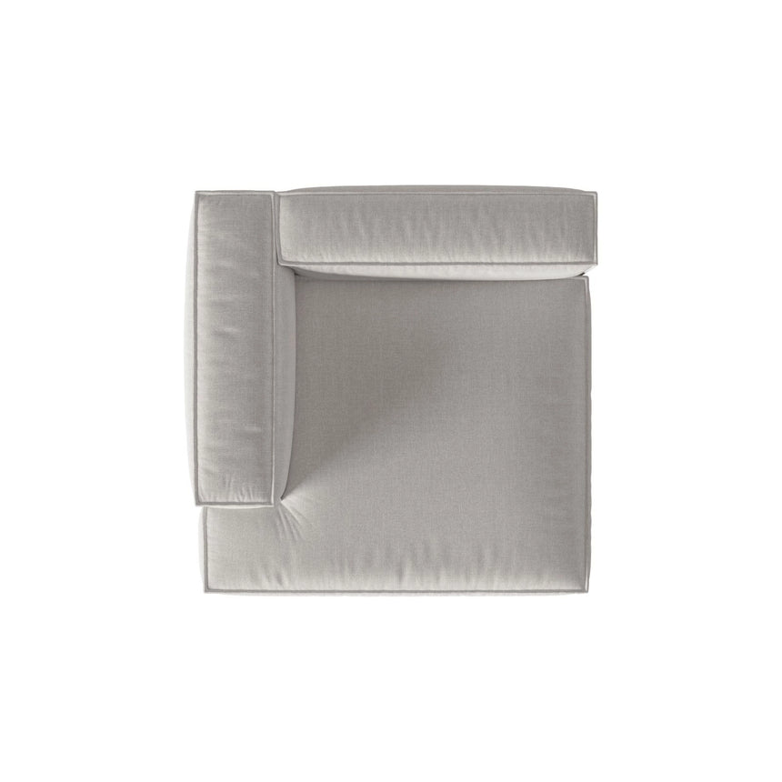 Nuria Modulares Sofa Sitzelement, Linke Seite, aus Strukturierter Stoff in Hellgrau (Liberty 18), 147x147 cm von Micadoni – Bild 5