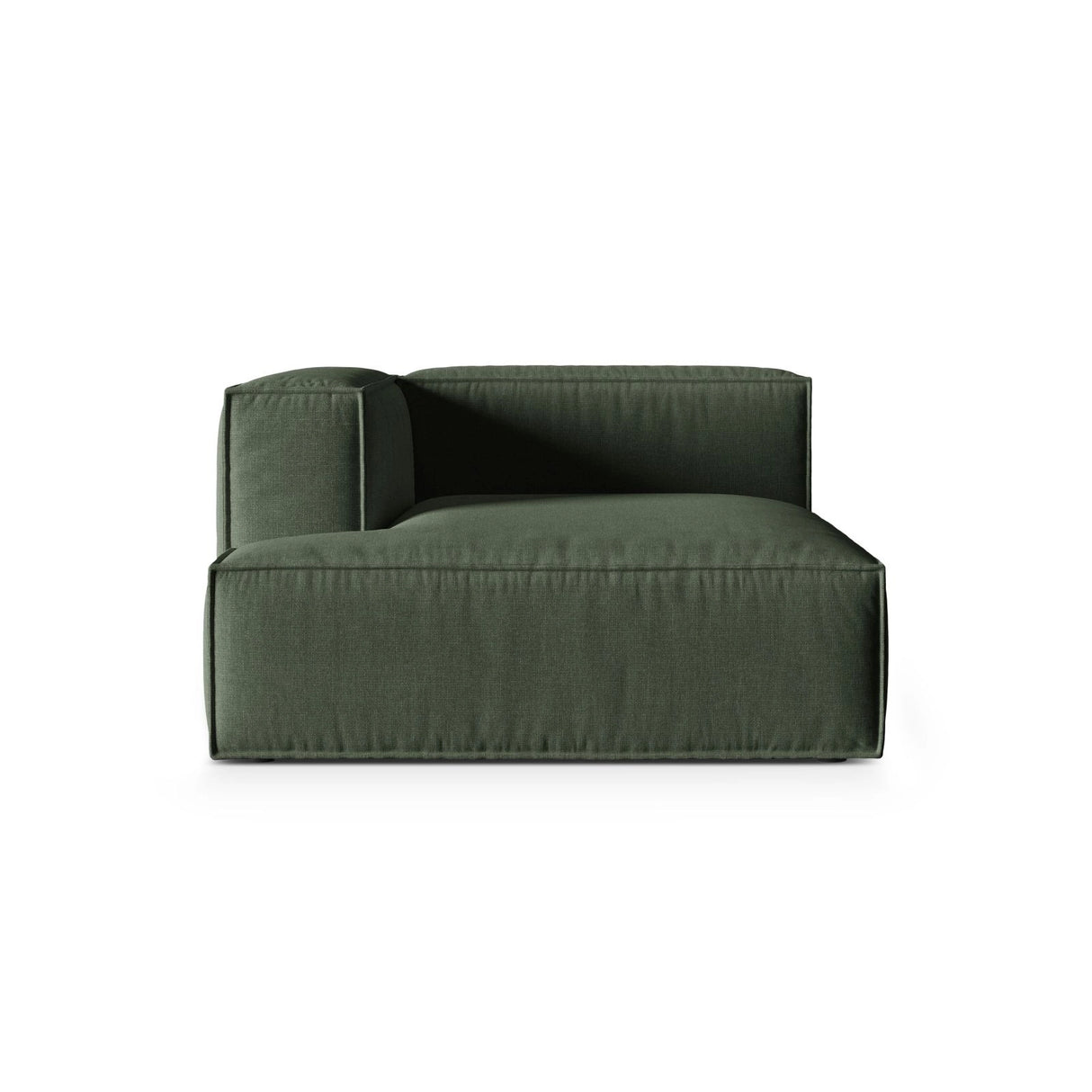Nuria Modulares Sofa Sitzelement, Linke Seite, aus Strukturierter Stoff in Moosgrün (Liberty 12), 147x127 cm von Micadoni – Bild 1