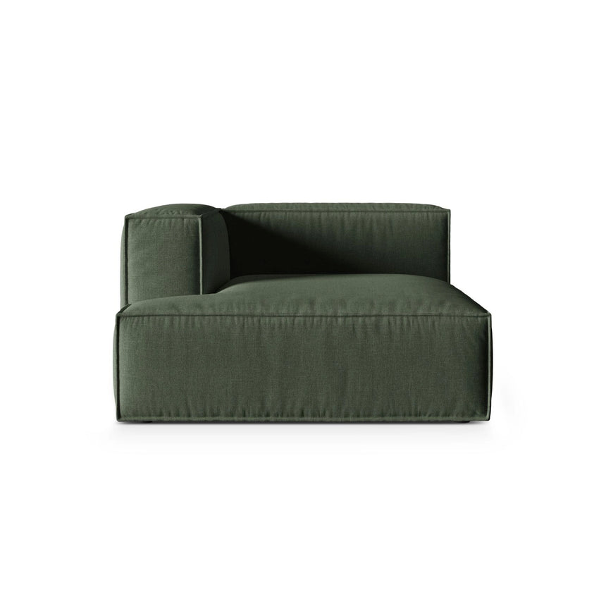 Nuria Modulares Sofa Sitzelement, Linke Seite, aus Strukturierter Stoff in Moosgrün (Liberty 12), 147x127 cm von Micadoni – Bild 1