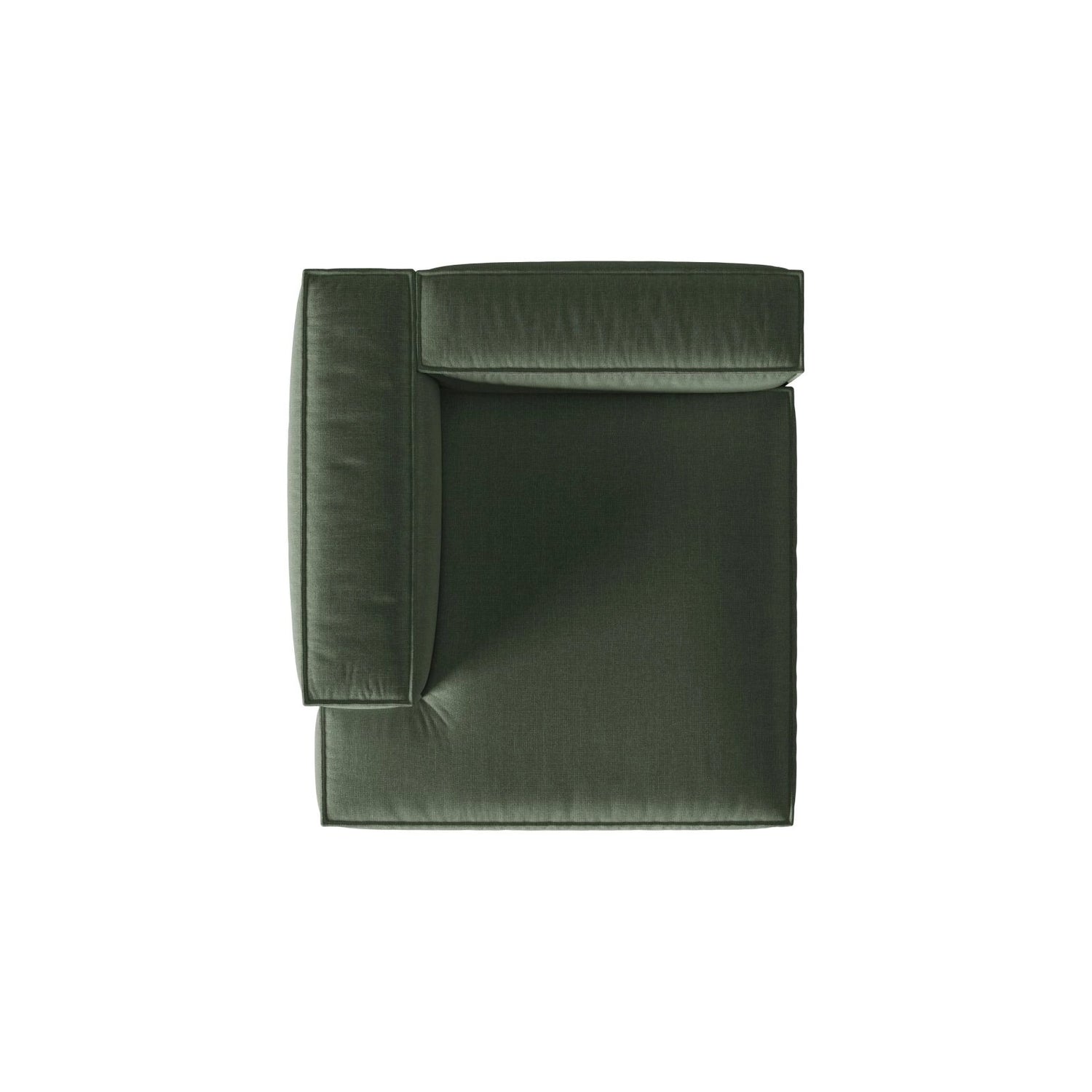 Nuria Modulares Sofa Sitzelement, Linke Seite, aus Strukturierter Stoff in Moosgrün (Liberty 12), 147x127 cm von Micadoni – Bild 5