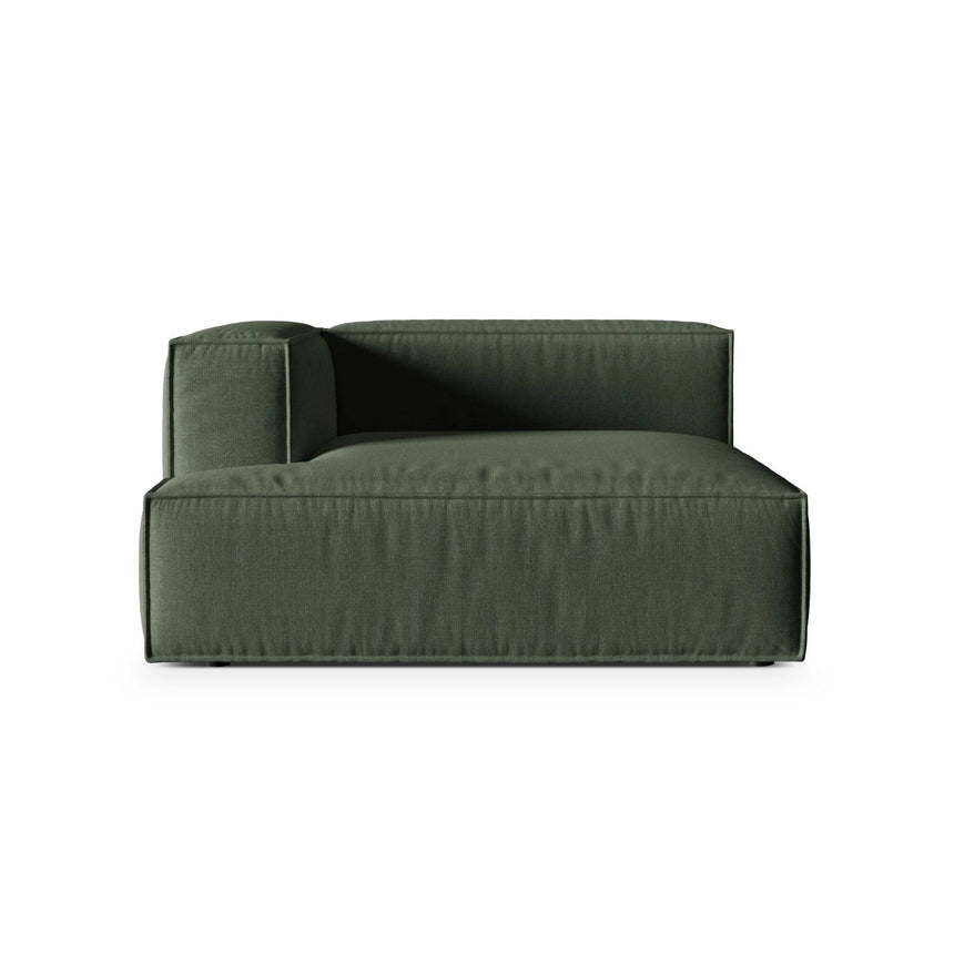 Nuria Modulares Sofa Sitzelement, Linke Seite, aus Strukturierter Stoff in Moosgrün (Liberty 12), 147x147 cm von Micadoni – Bild 1