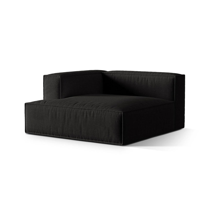 Nuria Modulares Sofa Sitzelement, Linke Seite, aus Strukturierter Stoff in Schwarz (Liberty 22), 147x147 cm von Micadoni – Bild 3