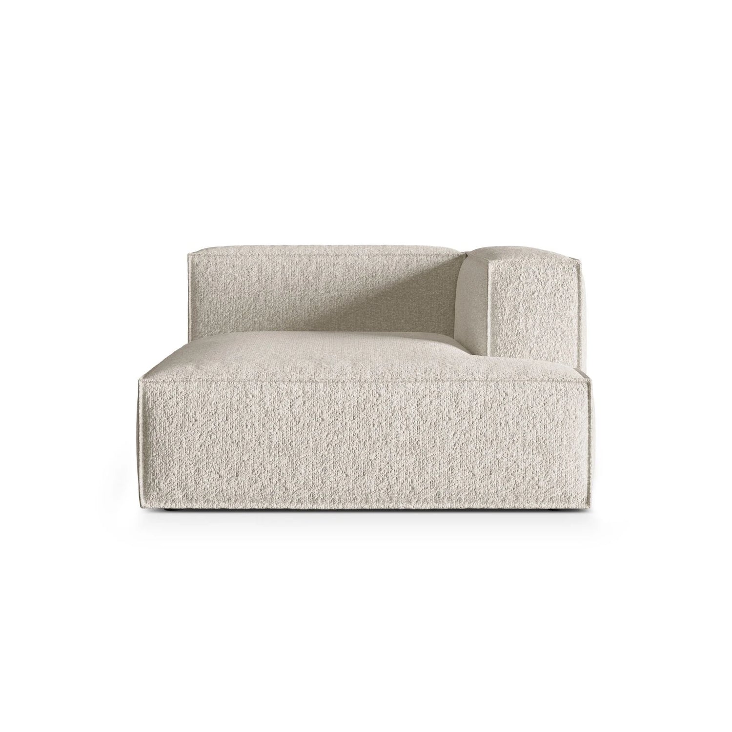 Nuria Modulares Sofa Sitzelement, Rechte Seite, aus Boucle in Beige (Monet Sand), 147x127 cm von Micadoni – Bild 1