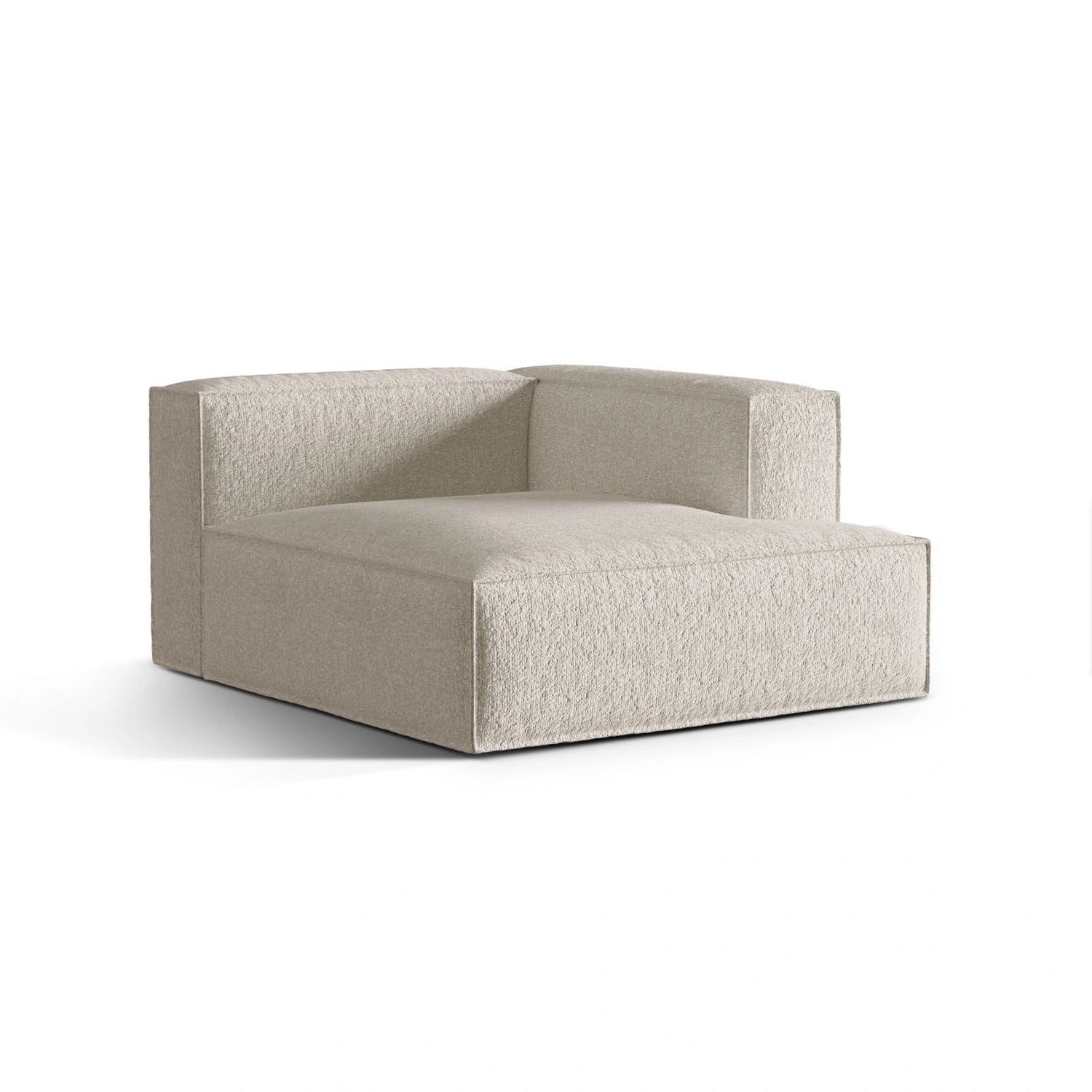 Nuria Modulares Sofa Sitzelement, Rechte Seite, aus Boucle in Beige (Monet Sand), 147x127 cm von Micadoni – Bild 3