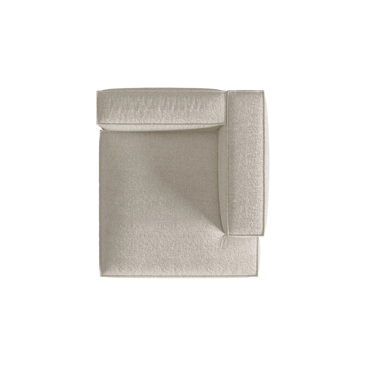 Nuria Modulares Sofa Sitzelement, Rechte Seite, aus Boucle in Beige (Monet Sand), 147x127 cm von Micadoni – Bild 5