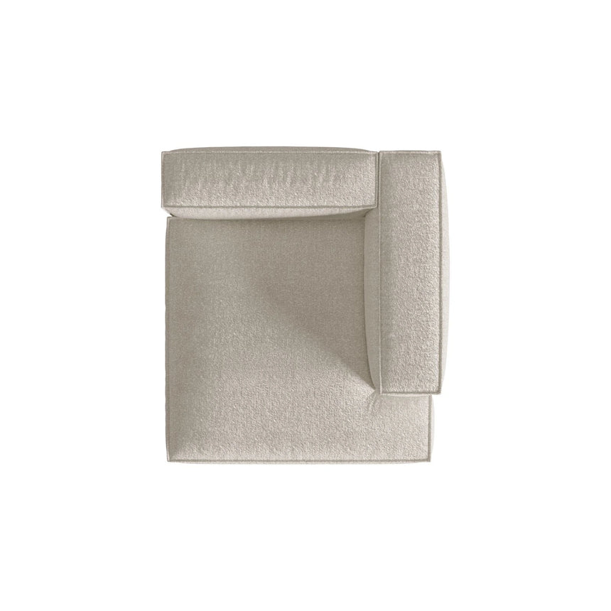 Nuria Modulares Sofa Sitzelement, Rechte Seite, aus Boucle in Beige (Monet Sand), 147x127 cm von Micadoni – Bild 5