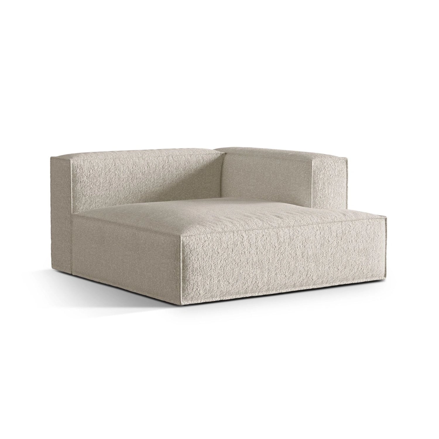 Nuria Modulares Sofa Sitzelement, Rechte Seite, aus Boucle in Beige (Monet Sand), 147x147 cm von Micadoni – Bild 3