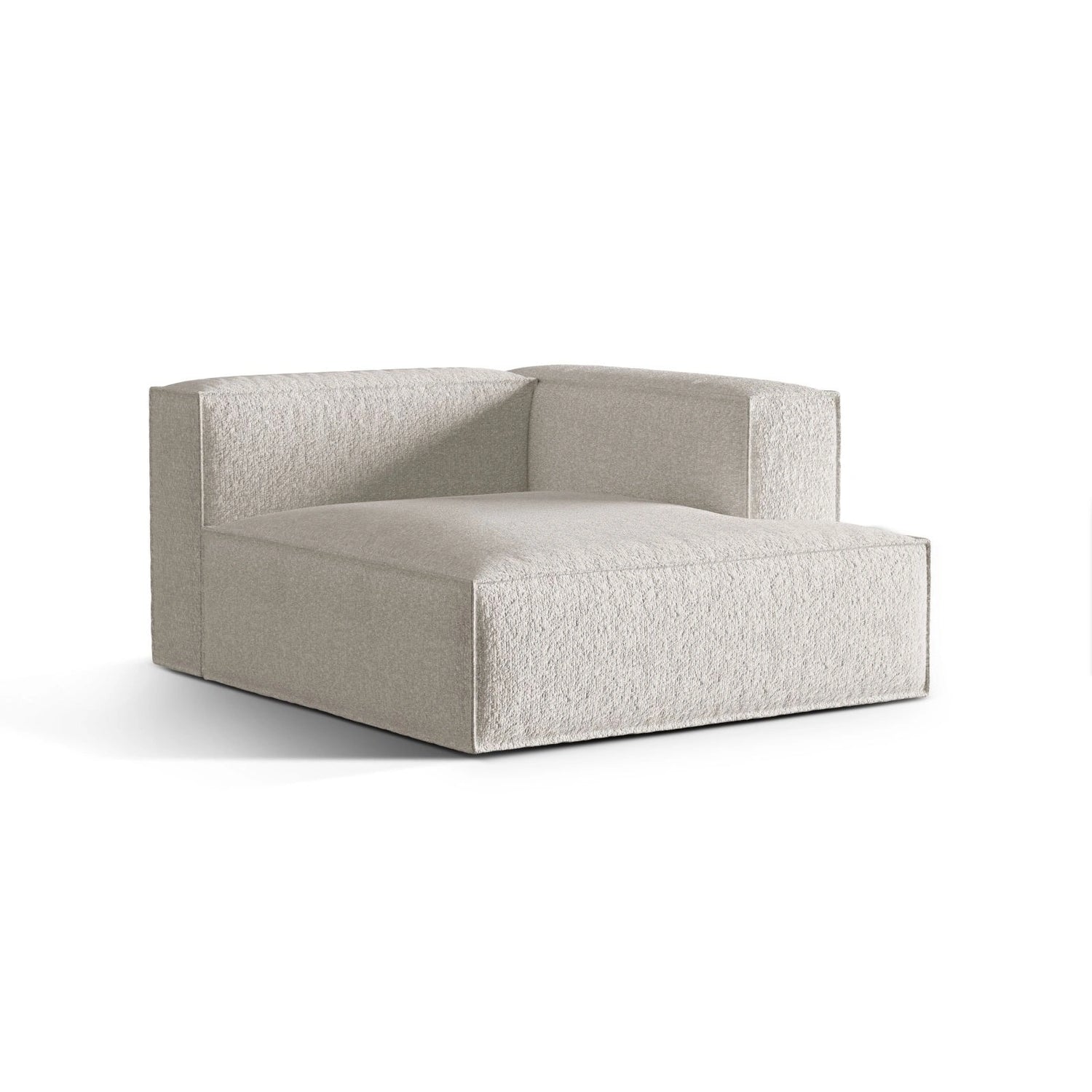 Nuria Modulares Sofa Sitzelement, Rechte Seite, aus Boucle in Grau Beige meliert (Monet Pearl), 147x127 cm von Micadoni – Bild 3