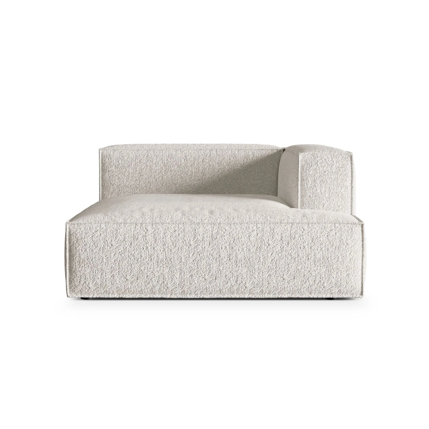 Nuria Modulares Sofa Sitzelement, Rechte Seite, aus Boucle in Grau Beige meliert (Monet Pearl), 147x147 cm von Micadoni – Bild 1