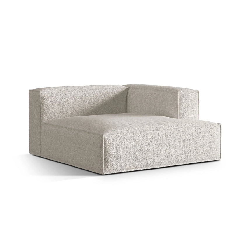 Nuria Modulares Sofa Sitzelement, Rechte Seite, aus Boucle in Grau Beige meliert (Monet Pearl), 147x147 cm von Micadoni – Bild 3