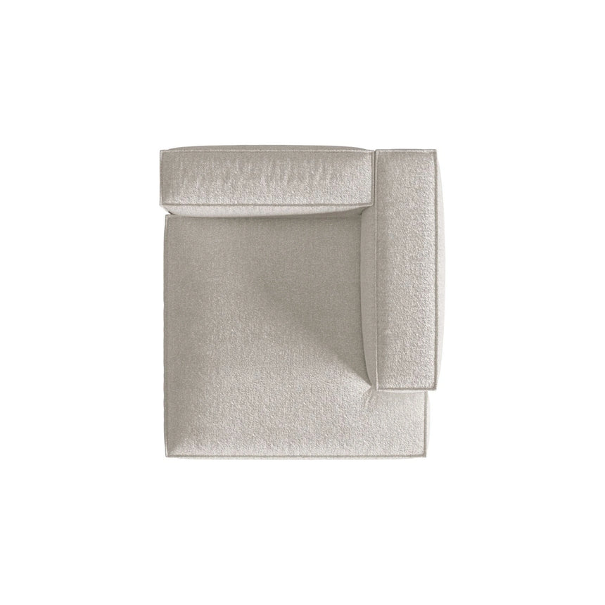 Nuria Modulares Sofa Sitzelement, Rechte Seite, aus Boucle in Grau Beige meliert (Monet Pearl), 147x147 cm von Micadoni – Bild 5