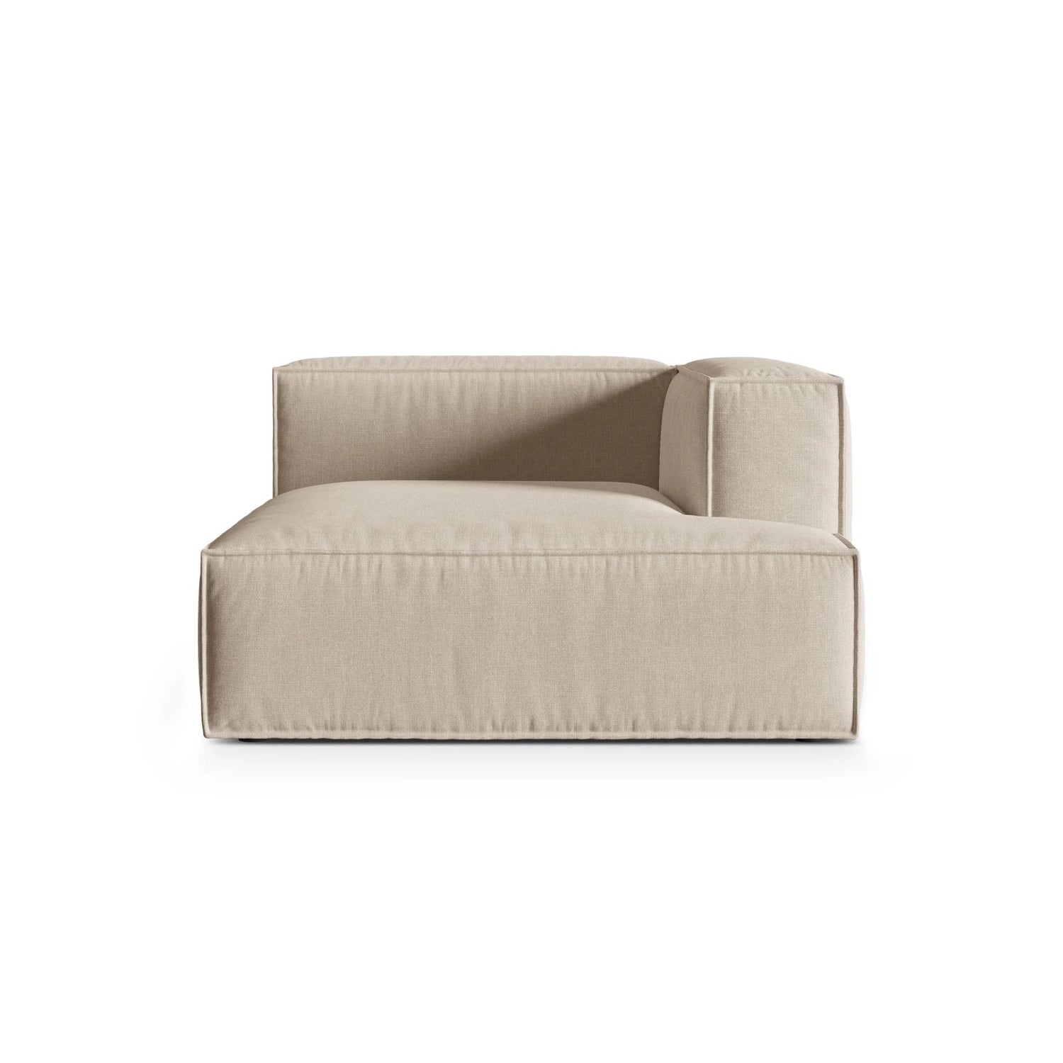 Nuria Modulares Sofa Sitzelement, Rechte Seite, aus Samt, Boucle oder Strukturstoff, 147x127 cm von Micadoni – Bild 1