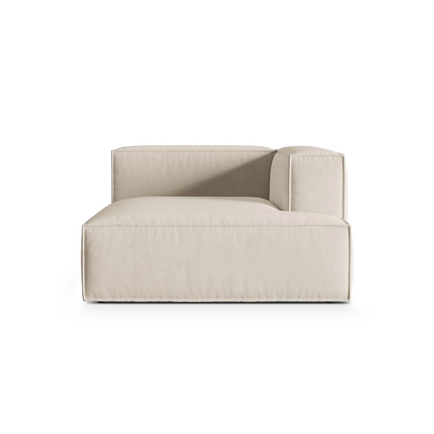 Nuria Modulares Sofa Sitzelement, Rechte Seite, aus Samt in Beige (Paris Cream), 147x127 cm von Micadoni – Bild 1