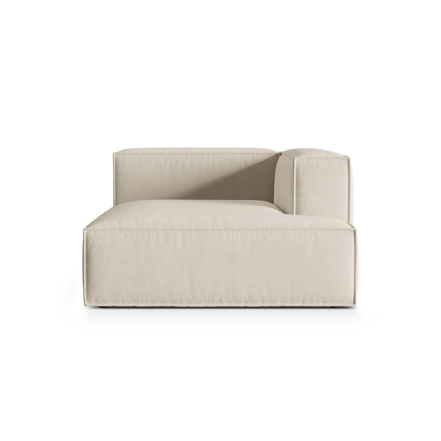 Nuria Modulares Sofa Sitzelement, Rechte Seite, aus Samt in Beige (Paris Cream), 147x127 cm von Micadoni – Bild 1