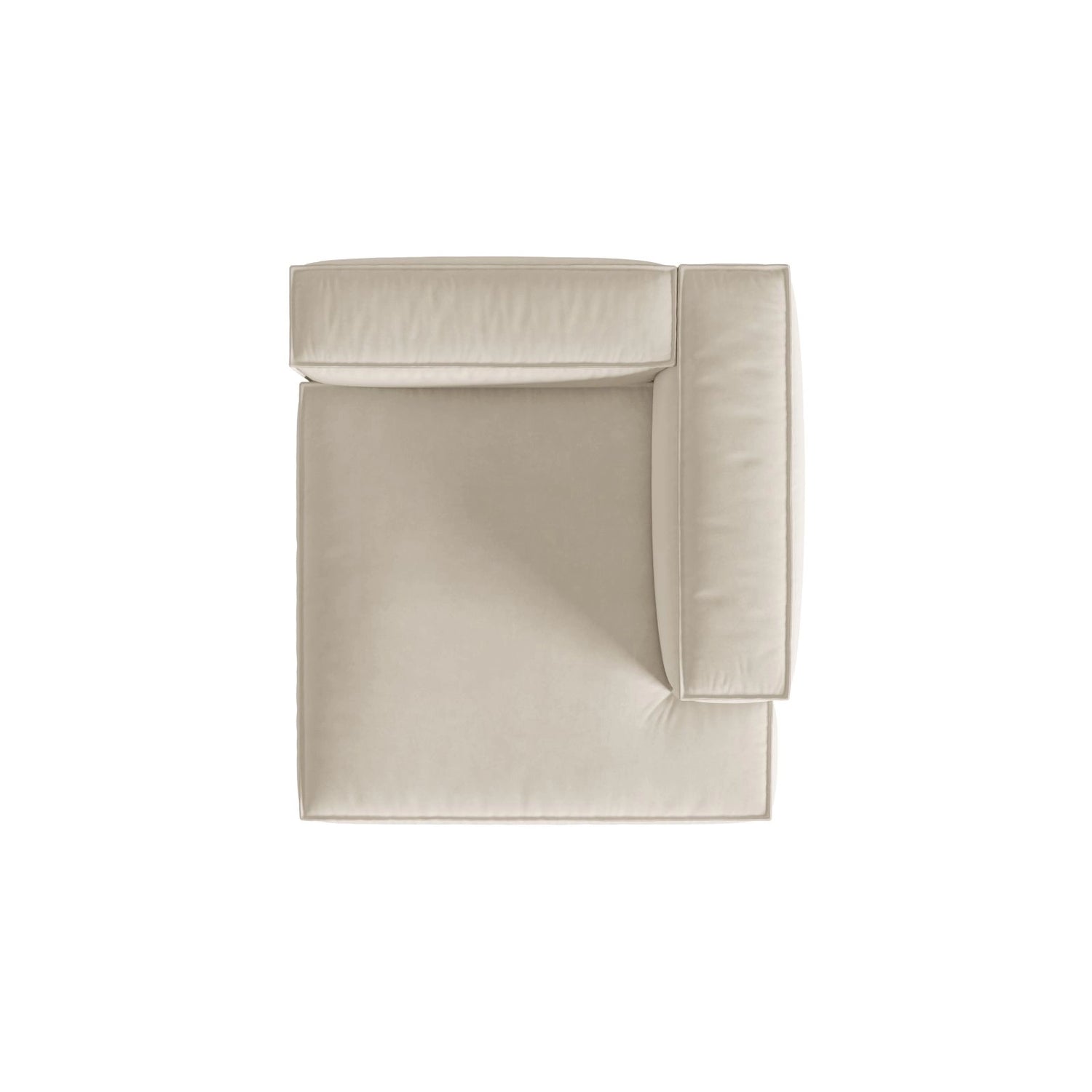 Nuria Modulares Sofa Sitzelement, Rechte Seite, aus Samt in Beige (Paris Cream), 147x127 cm von Micadoni – Bild 5