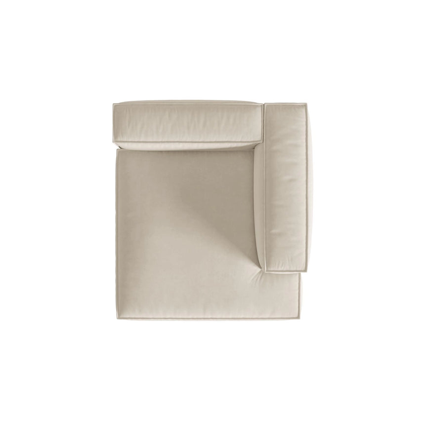 Nuria Modulares Sofa Sitzelement, Rechte Seite, aus Samt in Beige (Paris Cream), 147x127 cm von Micadoni – Bild 5