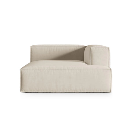 Nuria Modulares Sofa Sitzelement, Rechte Seite, aus Samt in Beige (Paris Cream), 147x147 cm von Micadoni – Bild 1