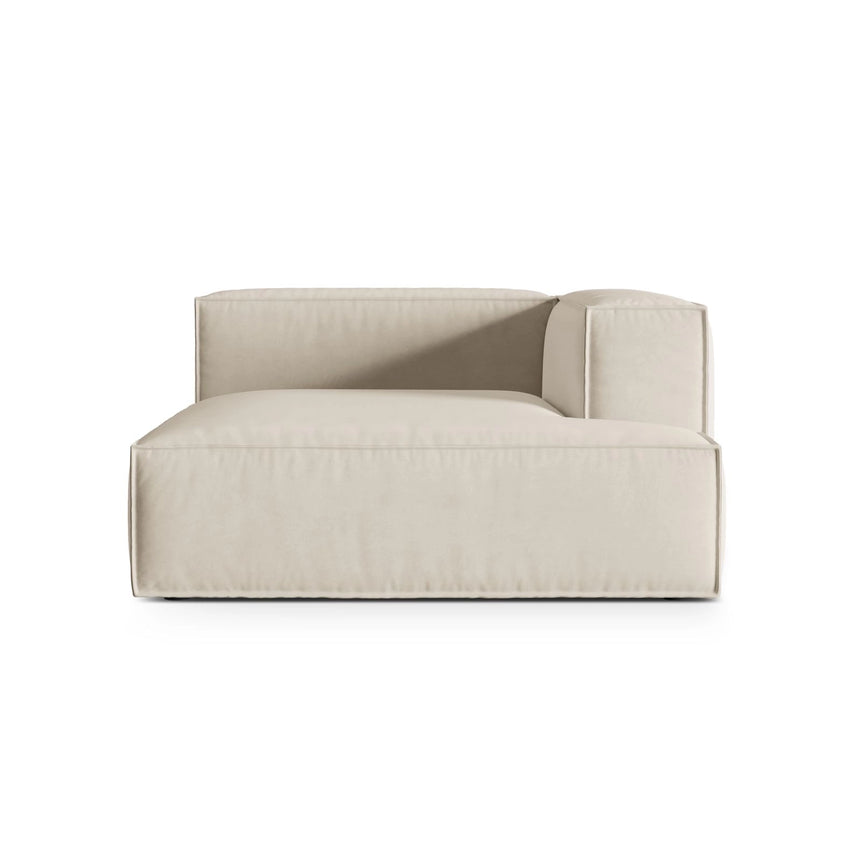 Nuria Modulares Sofa Sitzelement, Rechte Seite, aus Samt in Beige (Paris Cream), 147x147 cm von Micadoni – Bild 1